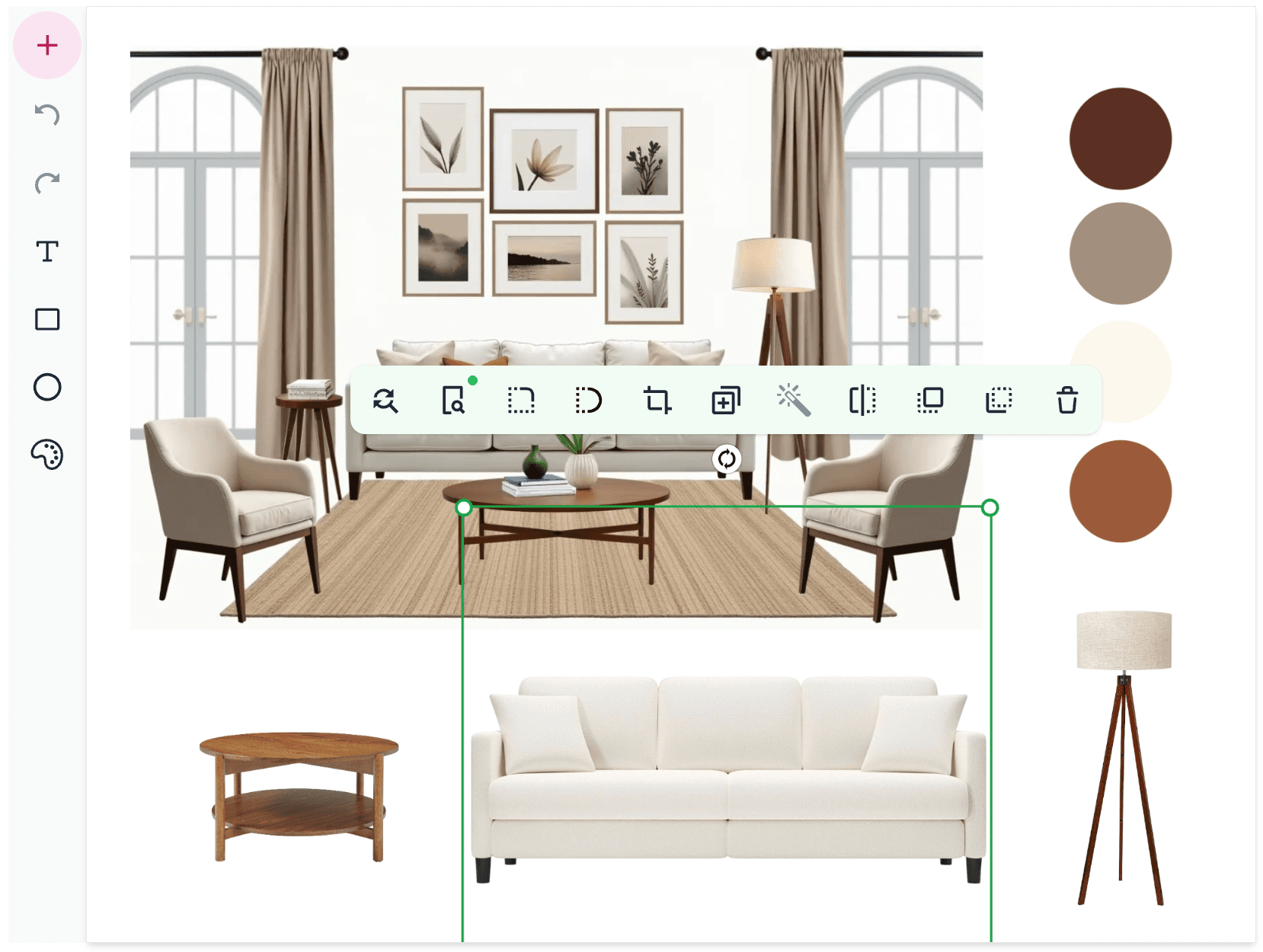 Mood Board Editor with Shopping List Creator